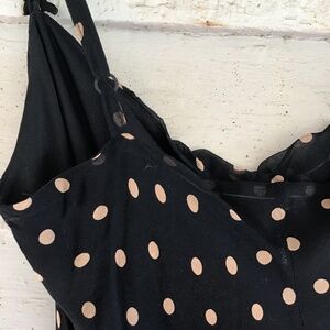 Betsey Johnson vintage Y2K bias cut, silk, coffee dot dress! 8